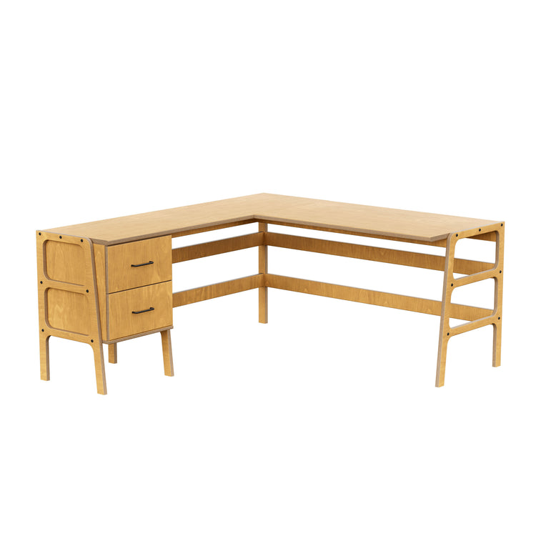L-Shape Desk 13 with drawers