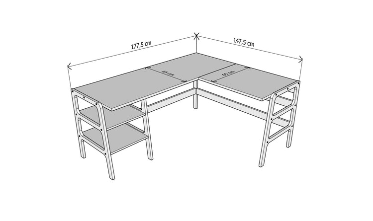 L-Shape Desk 15 with shelves