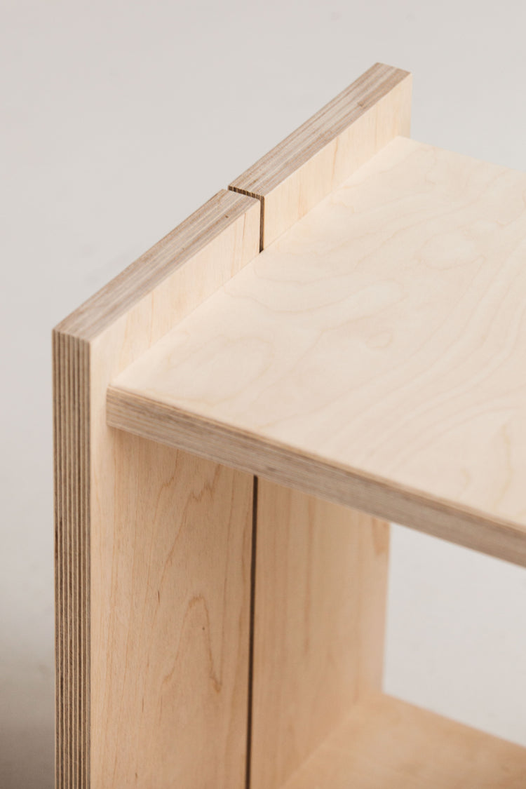 Minimalist Japandi stool with smooth rounded edges