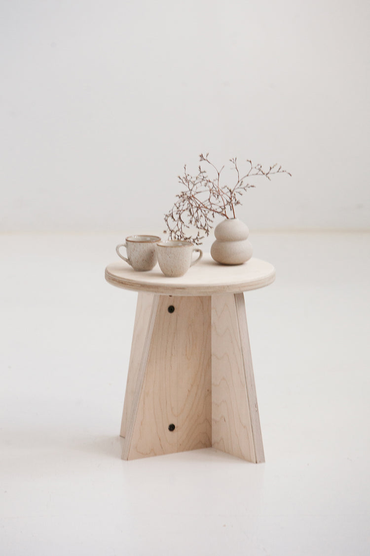 Handmade Japandi small side table USA custom sizes and finishes