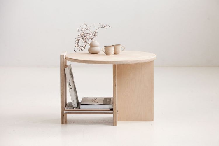 Small round coffee table USA mid-century modern style for living room