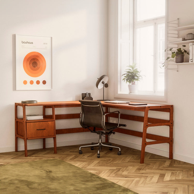 L-Shape Desk 14 with drawer
