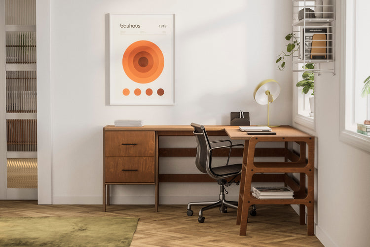 L-Shape Desk 11 with drawers and shelves