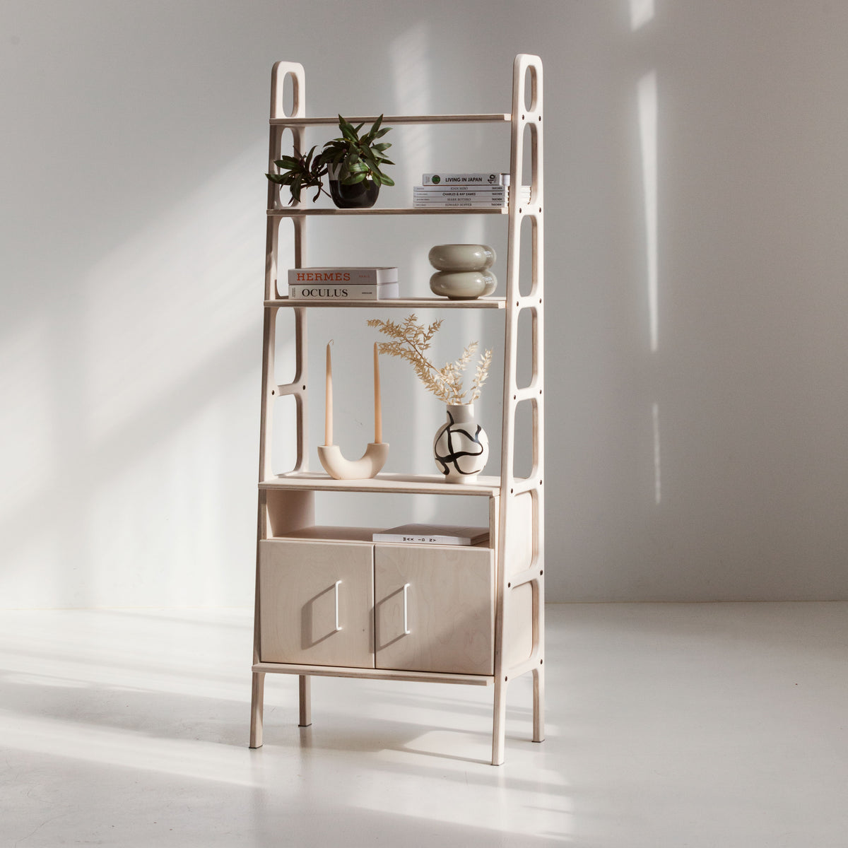 Bookcase Maxi with cabinet open