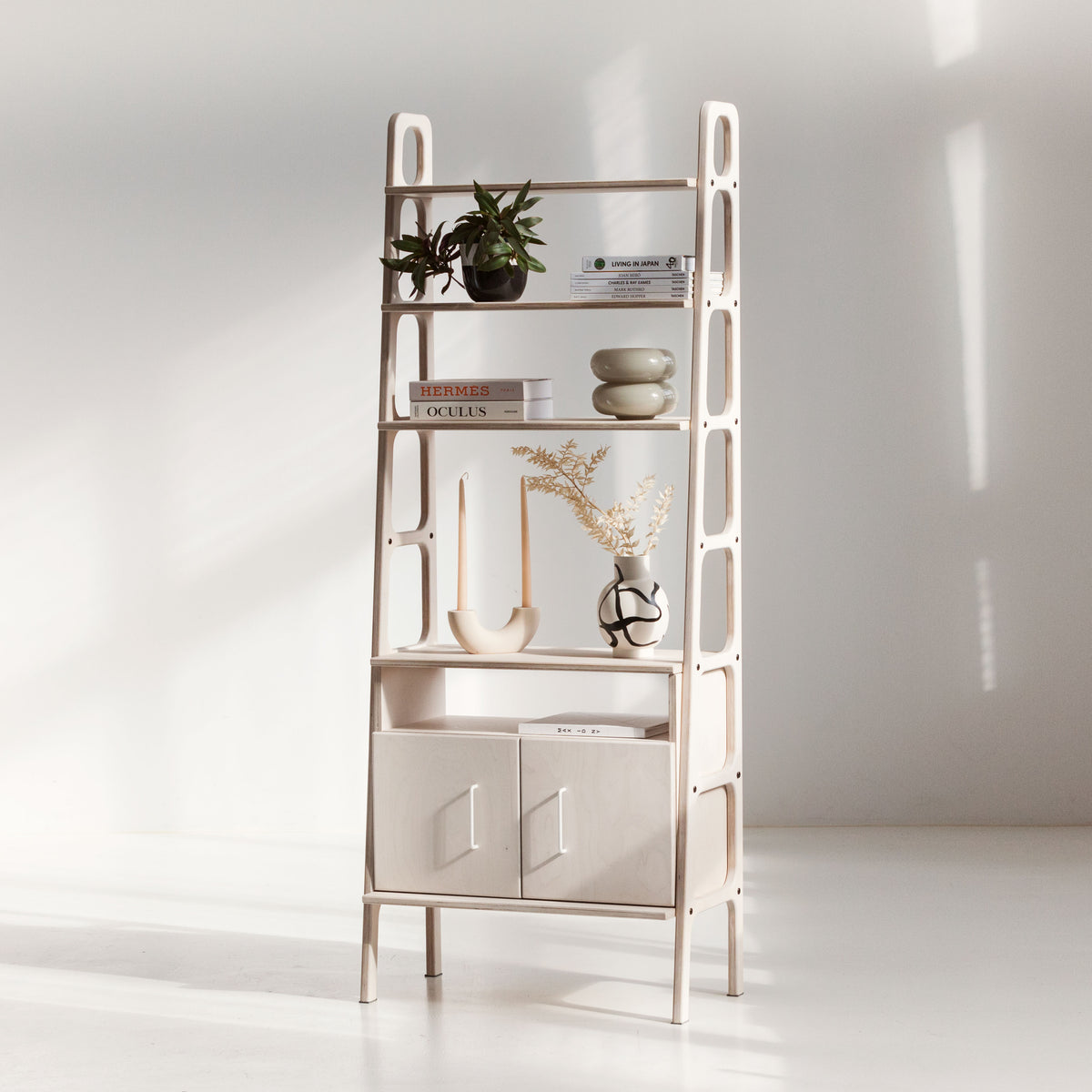 Bookcase Maxi with cabinet open