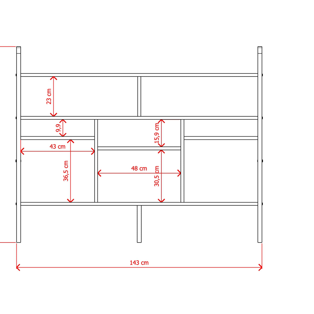 Bookcase Double Midlite Vinyl