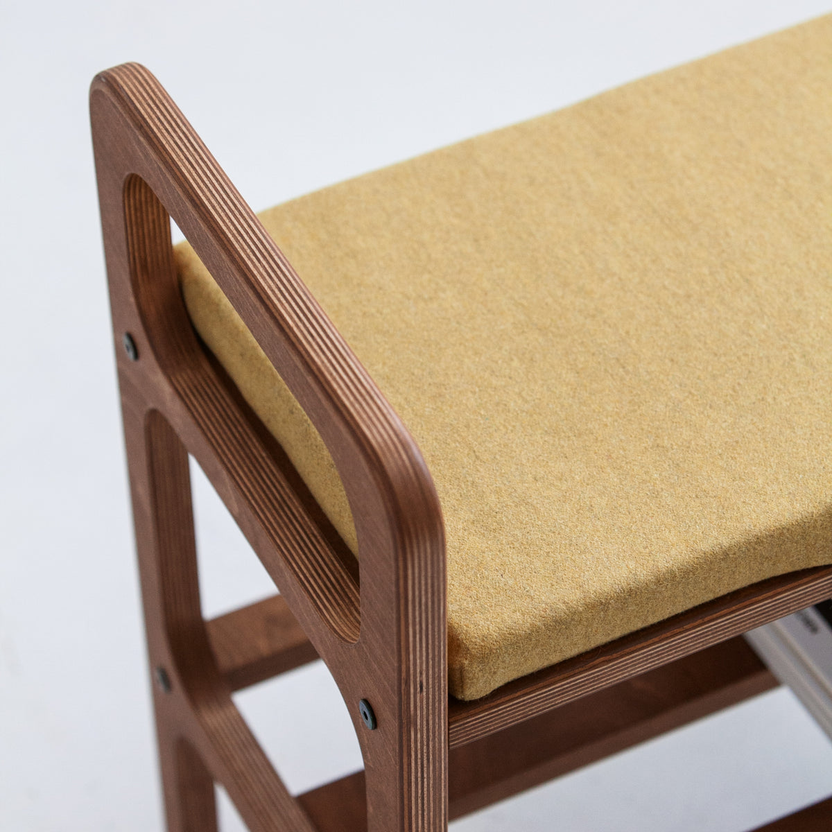 Bench with straight legs and cushion