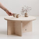 Handmade Japandi round coffee table USA in birch plywood with natural oil-wax finish