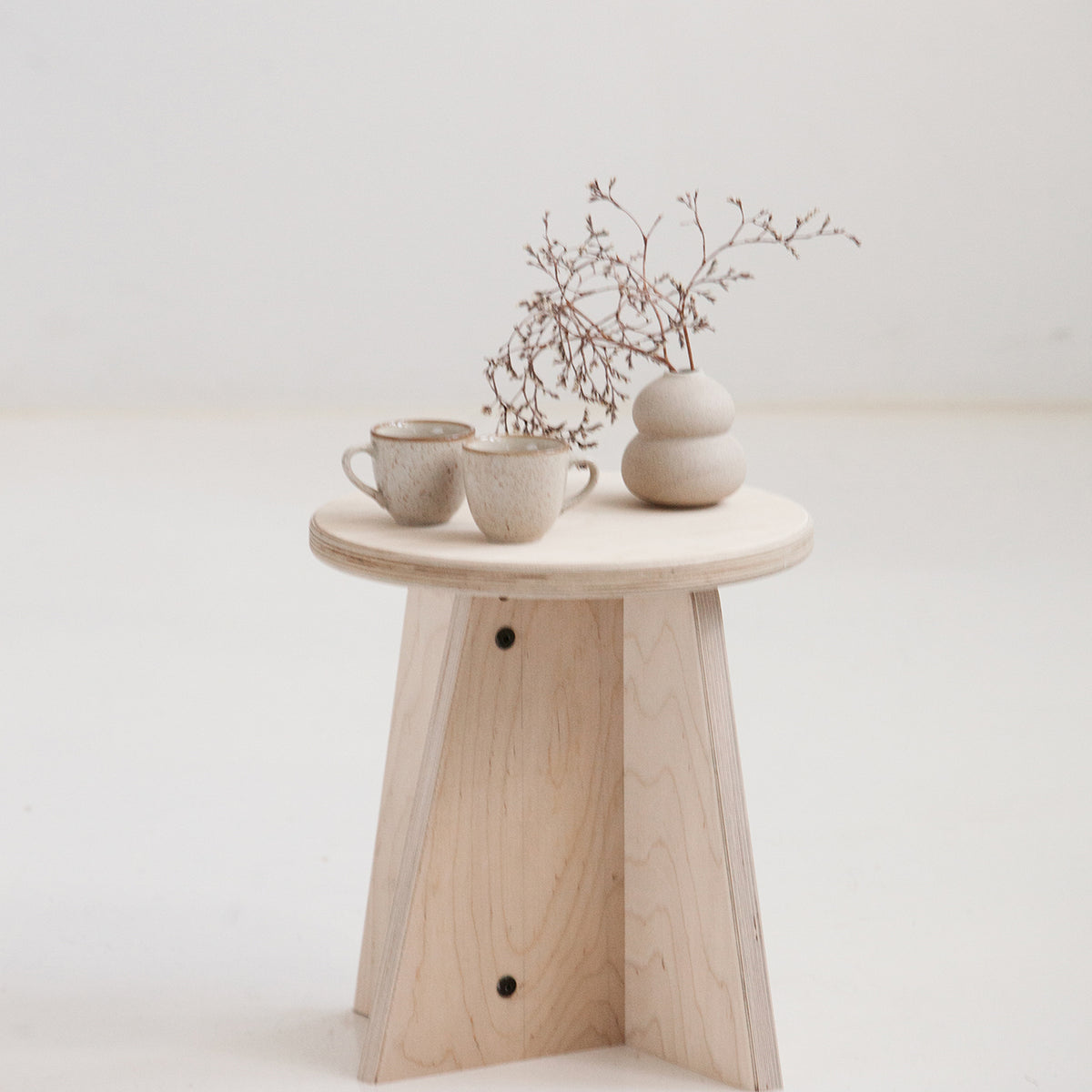 Handmade Japandi small side table USA custom sizes and finishes