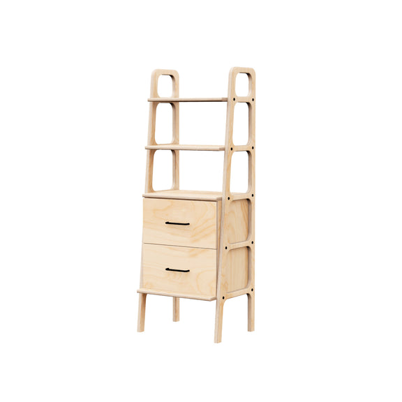 mid-century-modern-bookcase-with-drawers