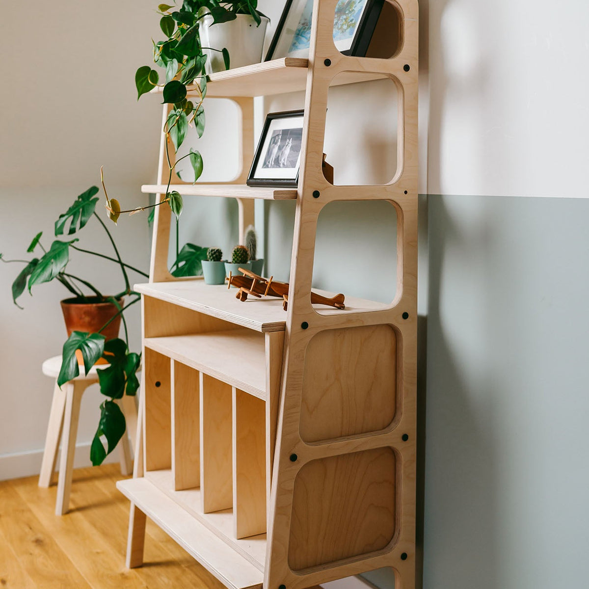 Bookcase Midi with vinyl
