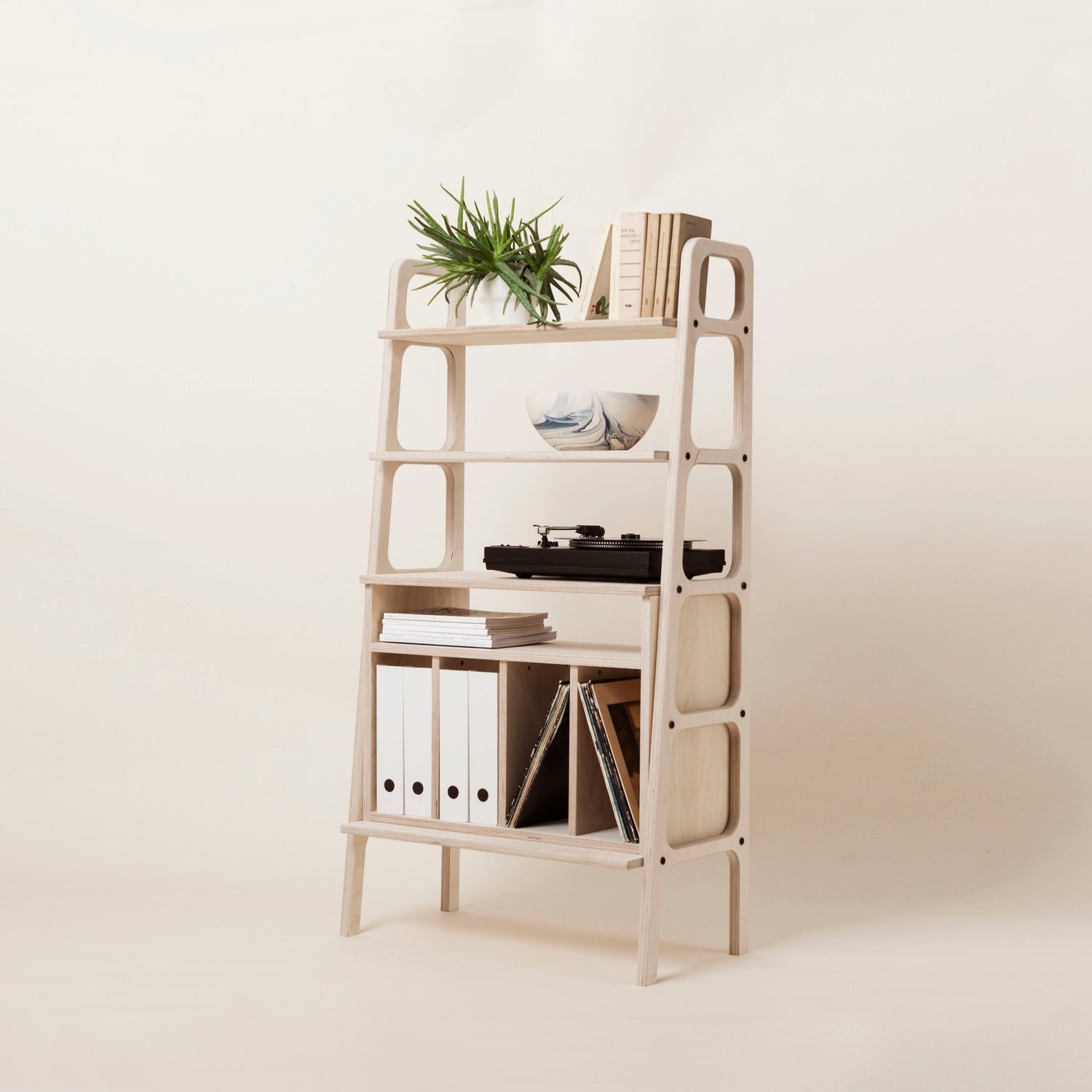 Bookcase Midi with vinyl