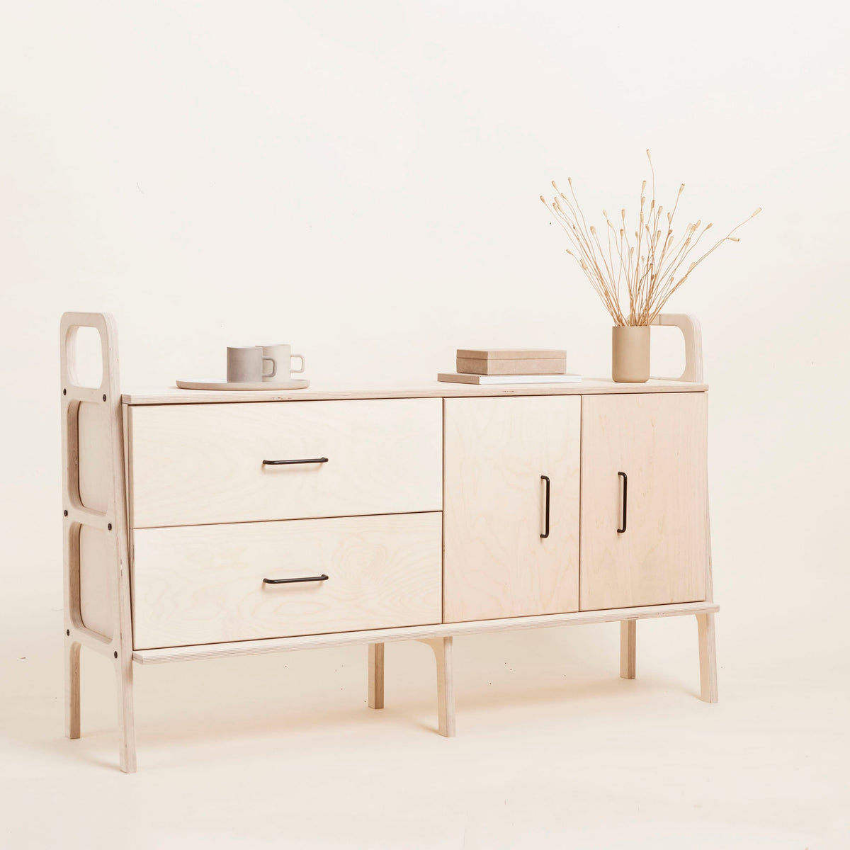 mid-century-modern-wooden-sideboard-with-drawers