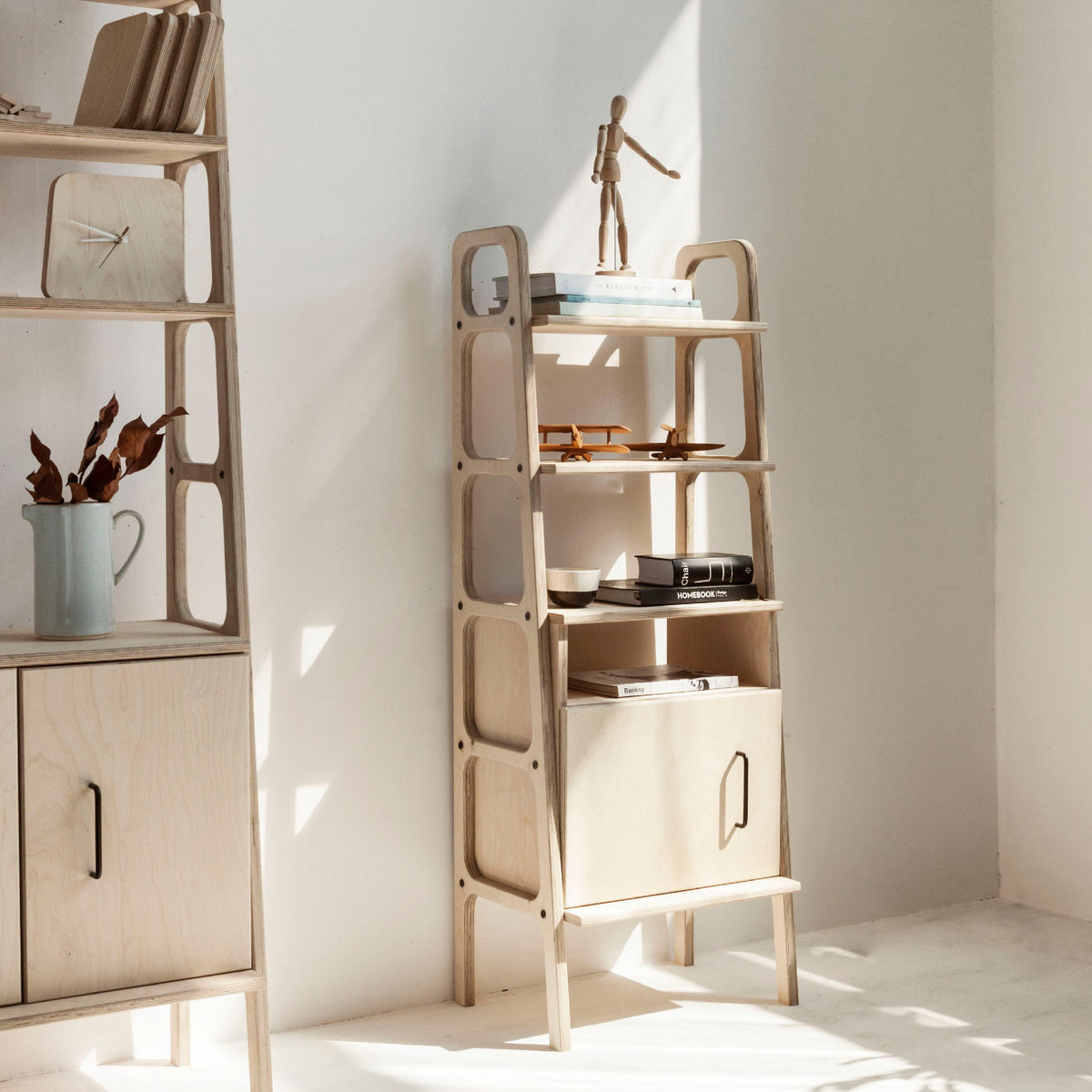 modern-bookcase-with-cabinet-in-studio