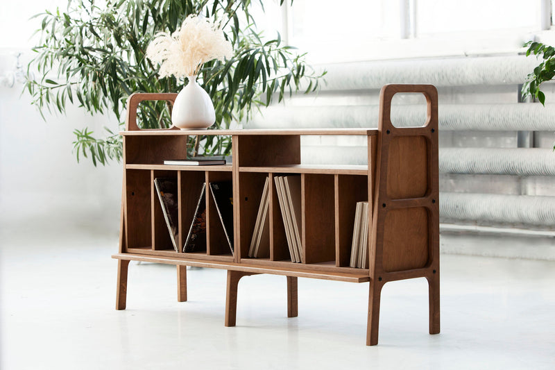 perspective-view-at-mid-century-wooden-sideboard