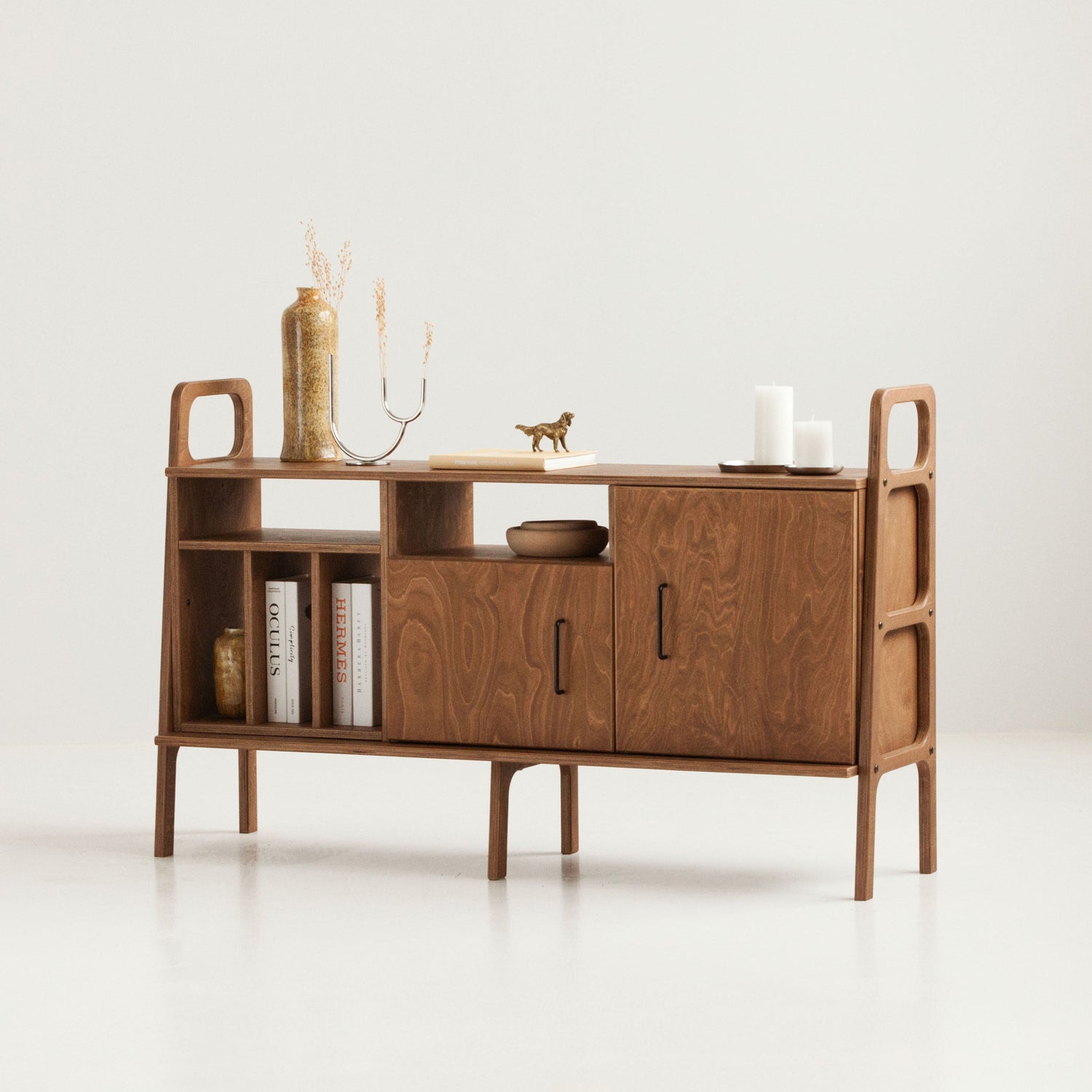 walnut-mid-century-modern-sideboard-with-cabinet-and-record-vinyl-cabinet