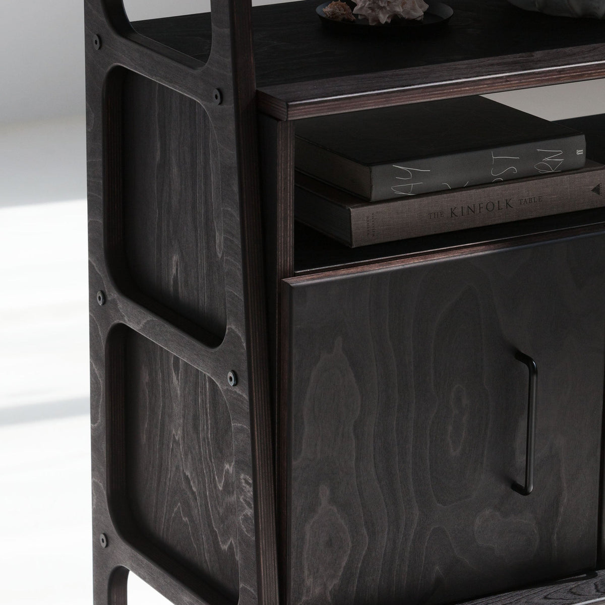 Bookcase Midi with cabinet open