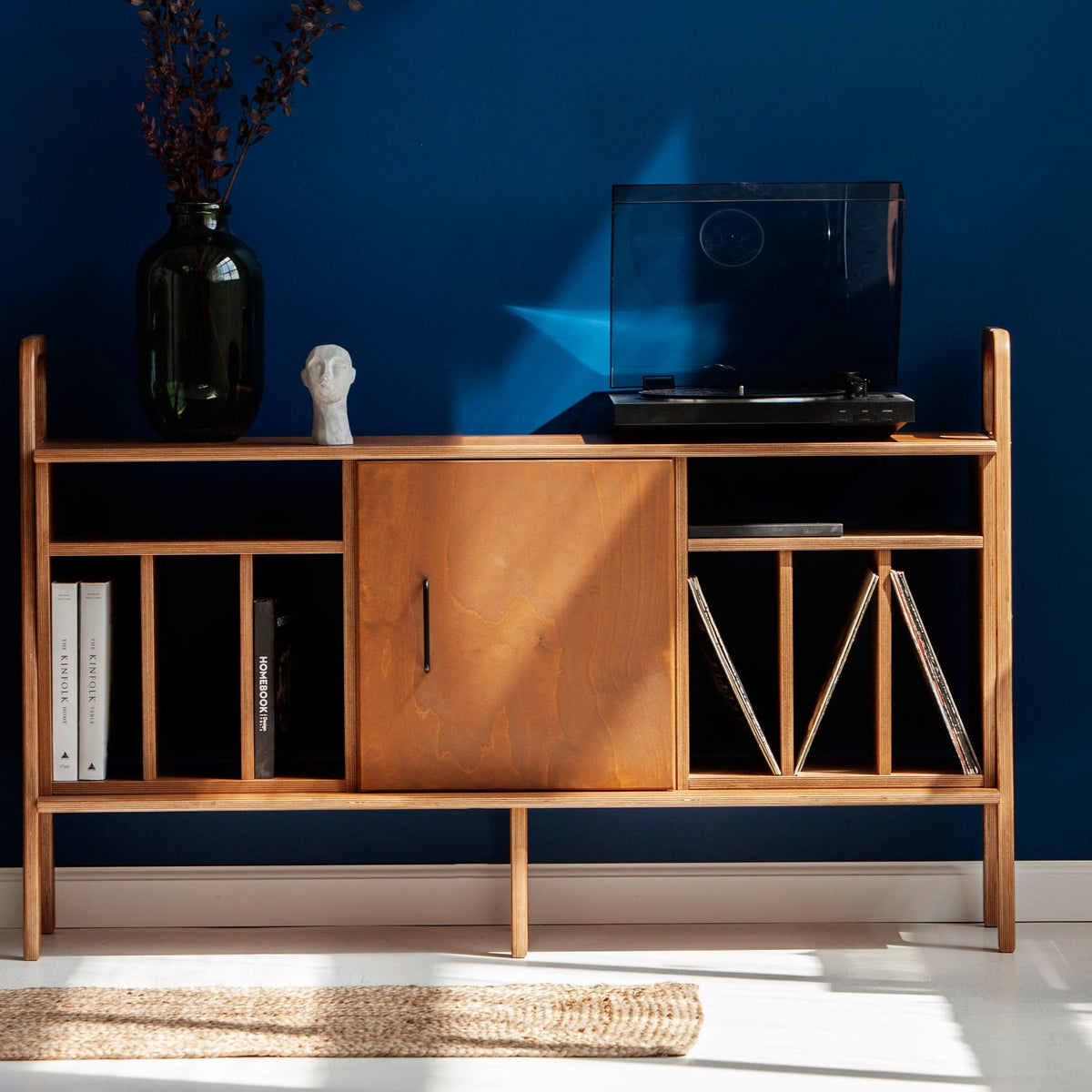 wooden-mid-century-modern-sideboard-with-vinyl-storage